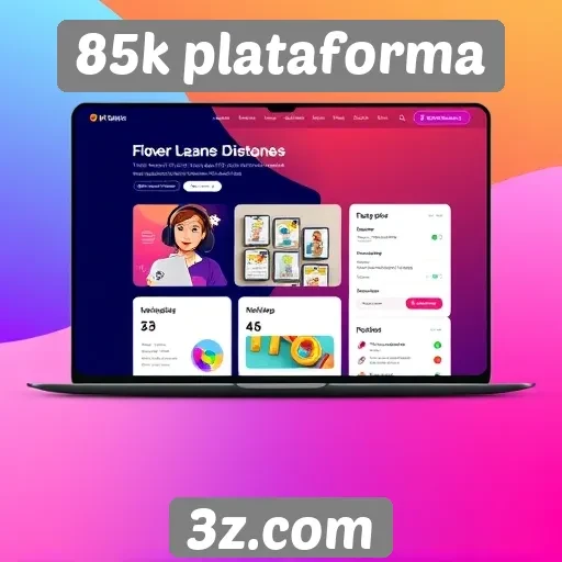 Interface da 85k plataforma é intuitiva e acessível